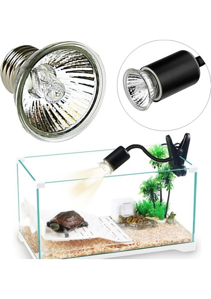 Sürüngenler Için Kelepçe Lambası Fikstürü. Terraryum Habitat Aydınlatma ve Isı Lambası 25W Ampuller fırsatları