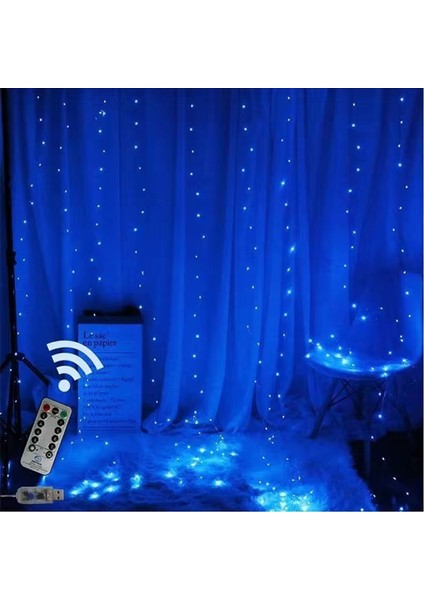 3 * 3m LED Bakır Tel Perde Işık Noel Dekorasyonu (Yurt Dışından)