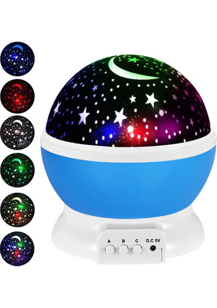 Yıldız Projektör Lambası Çocuk Yatak Odası LED Gece Lambası Bebek Lambası (Yurt Dışından)