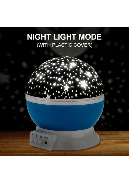 Yıldız Projektör Lambası Çocuk Yatak Odası LED Gece Lambası Bebek Lambası (Yurt Dışından)