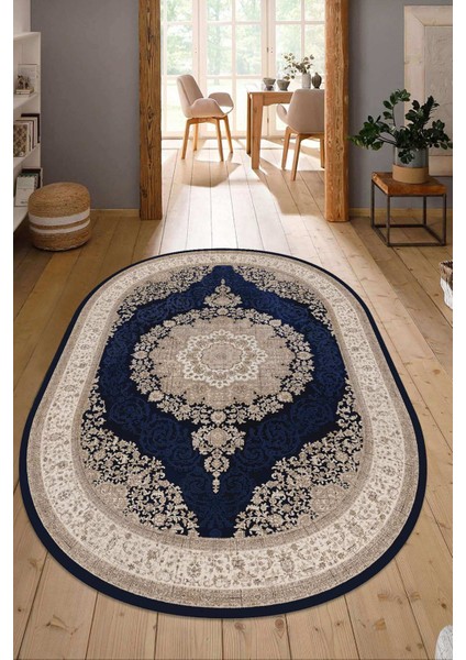 Dijital Baskılı Kaymaz Taban Yıkanabilir Oval Salon Halısı Mutfak Halısı Yolluk NDO-HT-996