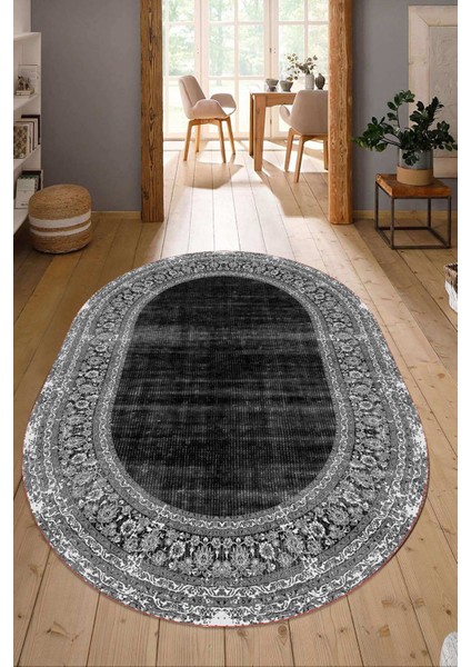 Dijital Baskılı Kaymaz Taban Yıkanabilir Oval Salon Halısı Mutfak Halısı Yolluk NDO-HT-124
