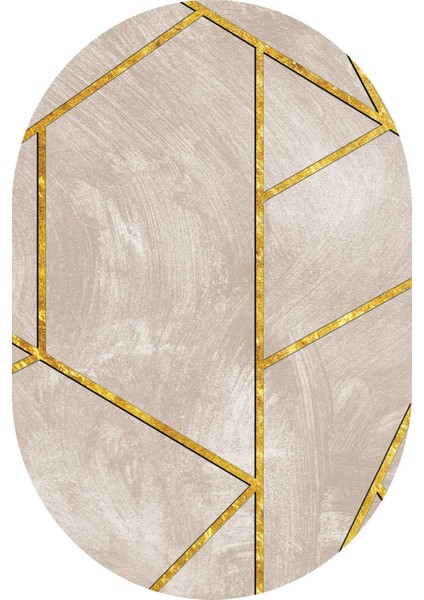 Dijital Baskılı Kaymaz Taban Yıkanabilir Oval Salon Halısı Mutfak Halısı Yolluk NDO-HS-318