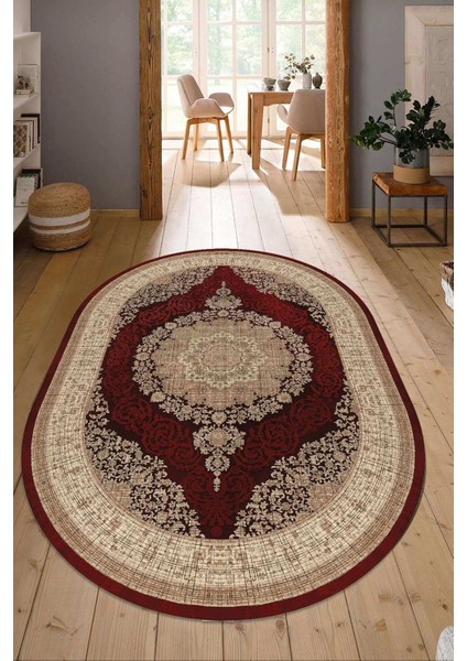 Dijital Baskılı Kaymaz Taban Yıkanabilir Oval Salon Halısı Mutfak Halısı Yolluk NDO-HT-997