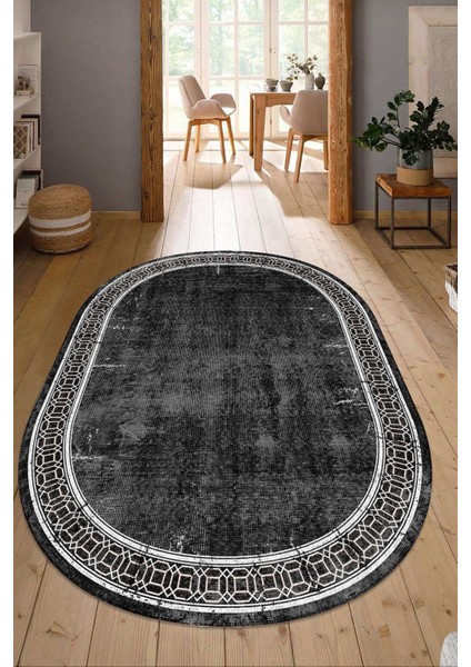 Dijital Baskılı Kaymaz Taban Yıkanabilir Oval Salon Halısı Mutfak Halısı Yolluk NDO-HT-238