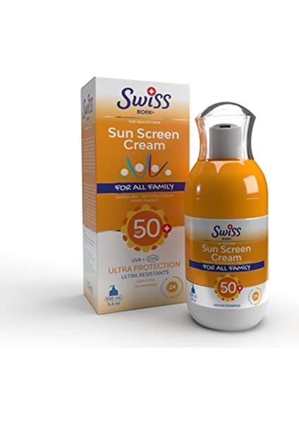 Swiss Bork® Sun Screen Cream Spf 50+ (Su Bazlı Güneş Koruyucu Krem) 100ML