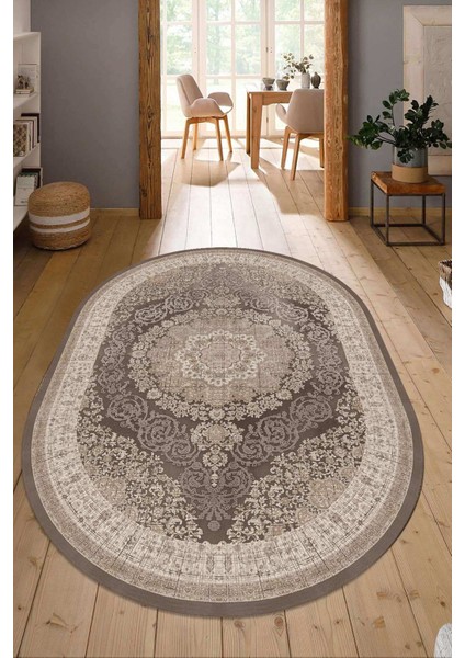 Dijital Baskılı Kaymaz Taban Yıkanabilir Oval Salon Halısı Mutfak Halısı Yolluk NDO-HT-999