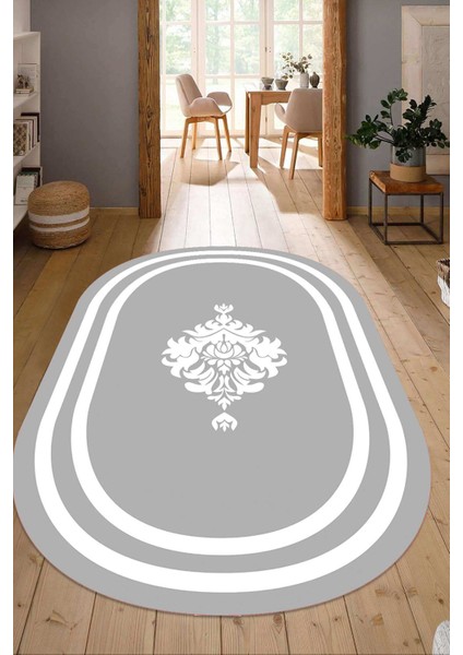 Dijital Baskılı Kaymaz Taban Yıkanabilir Oval Salon Halısı Mutfak Halısı Yolluk NDO-HT-814