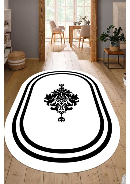 Dijital Baskılı Kaymaz Taban Yıkanabilir Oval Salon Halısı Mutfak Halısı Yolluk NDO-HT-815
