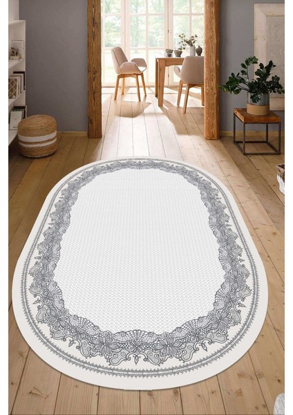 Dijital Baskılı Kaymaz Taban Yıkanabilir Oval Salon Halısı Mutfak Halısı Yolluk NDO-HY-896