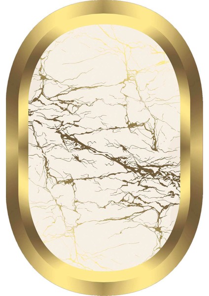 Dijital Baskılı Kaymaz Taban Yıkanabilir Oval Salon Halısı Mutfak Halısı Yolluk NDO-SD-493