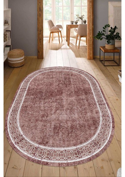 Dijital Baskılı Kaymaz Taban Yıkanabilir Oval Salon Halısı Mutfak Halısı Yolluk NDO-HT-240