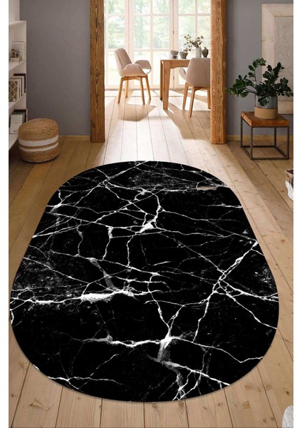 Dijital Baskılı Kaymaz Taban Yıkanabilir Oval Salon Halısı Mutfak Halısı Yolluk Ndo-Ht-21
