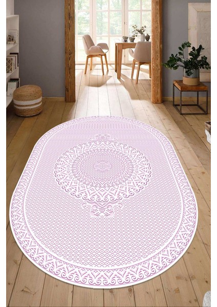 Dijital Baskılı Kaymaz Taban Yıkanabilir Oval Salon Halısı Mutfak Halısı Yolluk NDO-HS-565