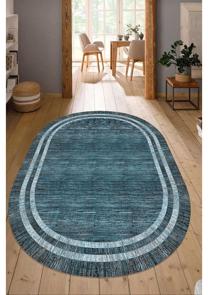 Dijital Baskılı Kaymaz Taban Yıkanabilir Oval Salon Halısı Mutfak Halısı Yolluk NDO-HY-1311