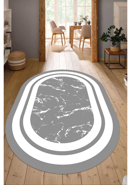 Dijital Baskılı Kaymaz Taban Yıkanabilir Oval Salon Halısı Mutfak Halısı Yolluk NDO-HY-1383