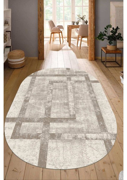 Dijital Baskılı Kaymaz Taban Yıkanabilir Oval Salon Halısı Mutfak Halısı Yolluk Ndo-Ht-94