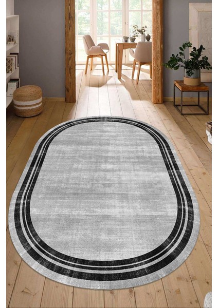 Dijital Baskılı Kaymaz Taban Yıkanabilir Oval Salon Halısı Mutfak Halısı Yolluk NDO-HY-967