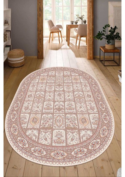 Dijital Baskılı Kaymaz Taban Yıkanabilir Oval Salon Halısı Mutfak Halısı Yolluk Ndo-Ht-47