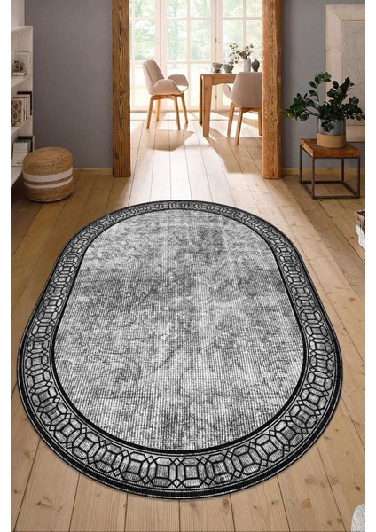 Dijital Baskılı Kaymaz Taban Yıkanabilir Oval Salon Halısı Mutfak Halısı Yolluk NDO-HT-241