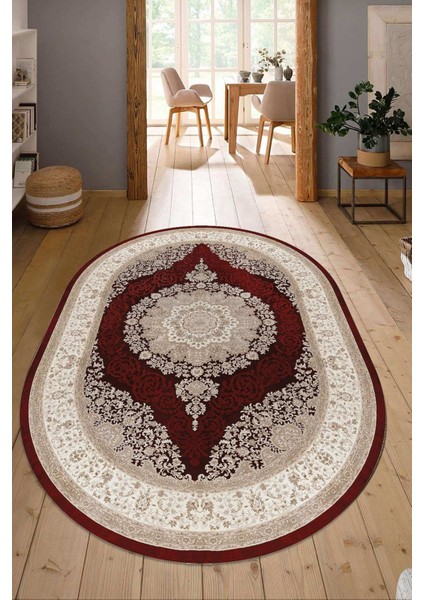Dijital Baskılı Kaymaz Taban Yıkanabilir Oval Salon Halısı Mutfak Halısı Yolluk NDO-HT-462