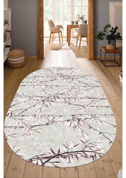 Dijital Baskılı Kaymaz Taban Yıkanabilir Oval Salon Halısı Mutfak Halısı Yolluk NDO-HT-353