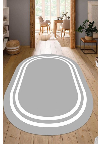 Dijital Baskılı Kaymaz Taban Yıkanabilir Oval Salon Halısı Mutfak Halısı Yolluk NDO-HT-528