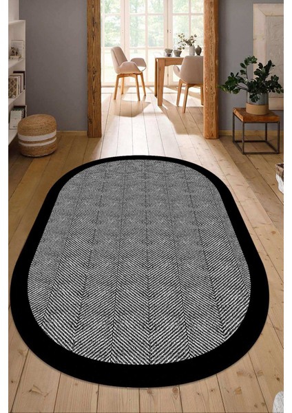 Dijital Baskılı Kaymaz Taban Yıkanabilir Oval Salon Halısı Mutfak Halısı Yolluk NDO-SD-391