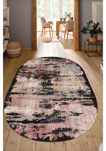 Dijital Baskılı Kaymaz Taban Yıkanabilir Oval Salon Halısı Mutfak Halısı Yolluk NDO-HT-135