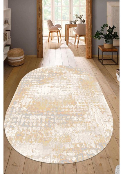 Dijital Baskılı Kaymaz Taban Yıkanabilir Oval Salon Halısı Mutfak Halısı Yolluk Ndo-Ht-86