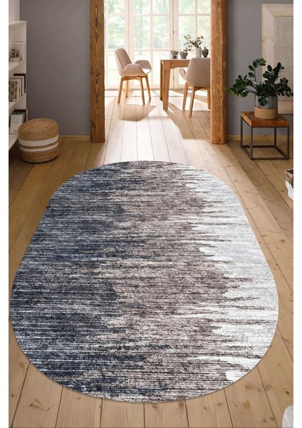 Dijital Baskılı Kaymaz Taban Yıkanabilir Oval Salon Halısı Mutfak Halısı Yolluk NDO-SD-427