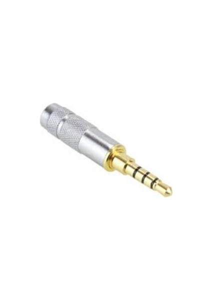 3.5 mm Trrs Stereo Erkek Kaliteli Metal Gri Jack