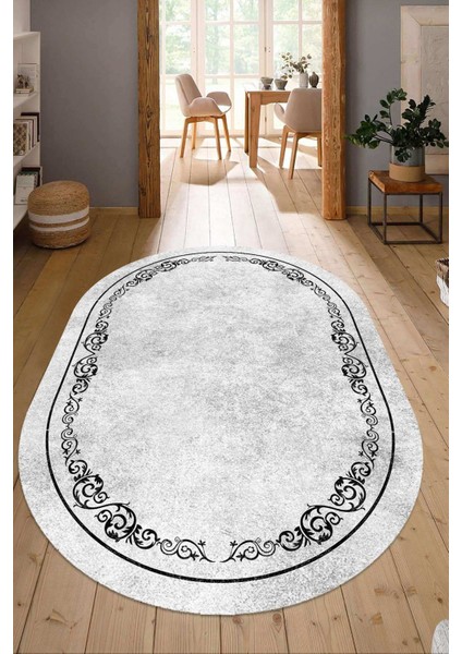 Dijital Baskılı Kaymaz Taban Yıkanabilir Oval Salon Halısı Mutfak Halısı Yolluk NDO-HY-1188