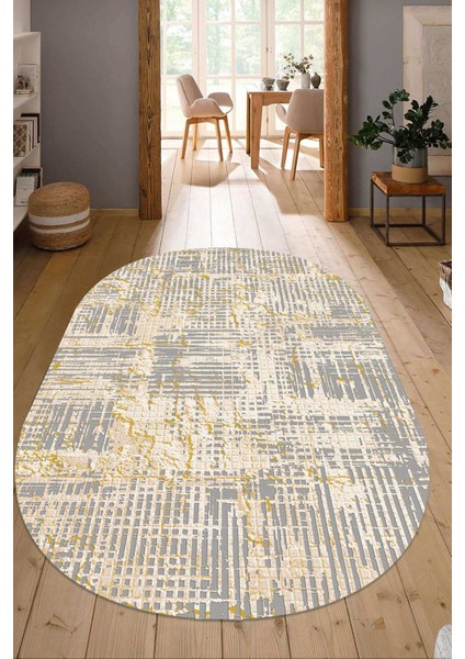 Dijital Baskılı Kaymaz Taban Yıkanabilir Oval Salon Halısı Mutfak Halısı Yolluk Ndo-Ht-35