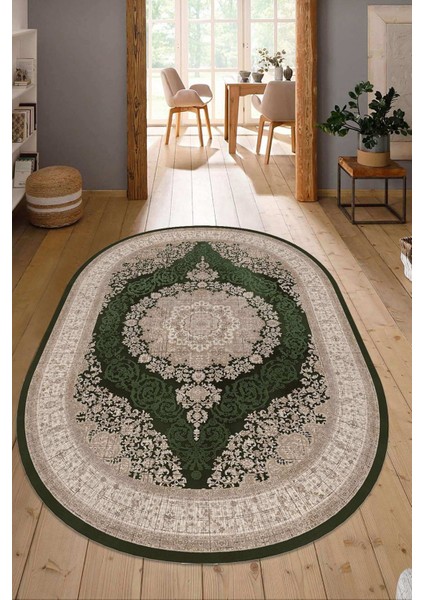 Dijital Baskılı Kaymaz Taban Yıkanabilir Oval Salon Halısı Mutfak Halısı Yolluk NDO-HT-1000