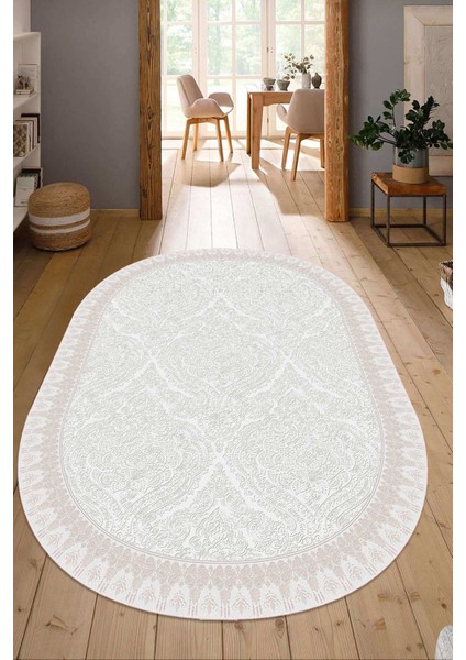Dijital Baskılı Kaymaz Taban Yıkanabilir Oval Salon Halısı Mutfak Halısı Yolluk NDO-HT-391