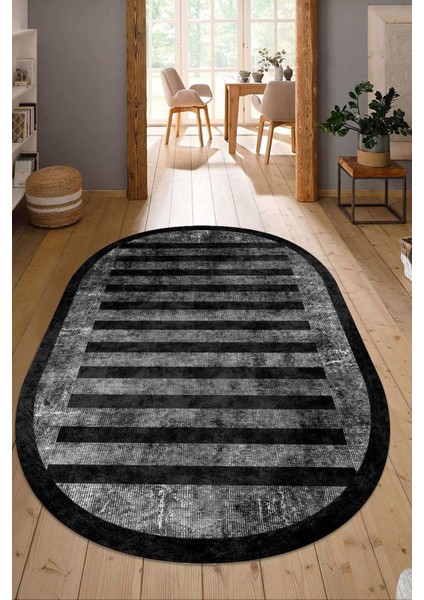 Dijital Baskılı Kaymaz Taban Yıkanabilir Oval Salon Halısı Mutfak Halısı Yolluk NDO-SD-247