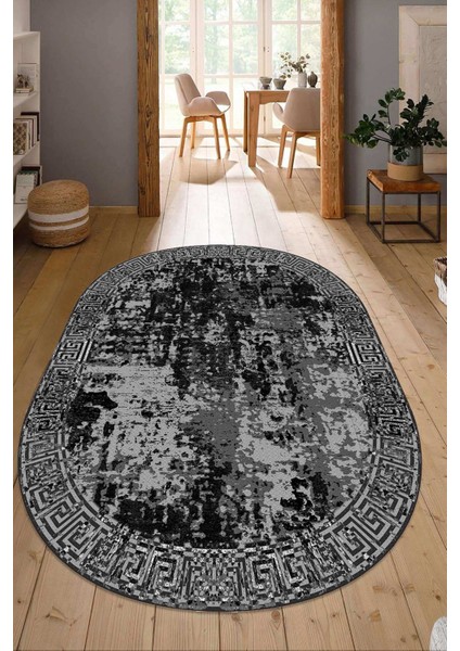 Dijital Baskılı Kaymaz Taban Yıkanabilir Oval Salon Halısı Mutfak Halısı Yolluk NDO-SD-1105