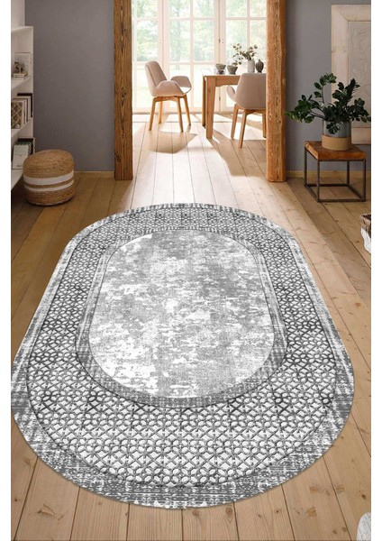 Dijital Baskılı Kaymaz Taban Yıkanabilir Oval Salon Halısı Mutfak Halısı Yolluk NDO-SD-663