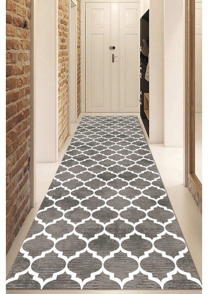 Dijital Baskılı Kaymaz Taban Yıkanabilir Modern Yolluk ve Koridor Halısı NDU-HS-172