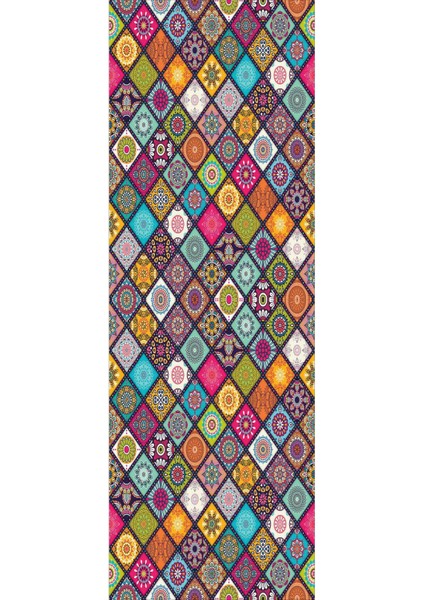 Dijital Baskılı Kaymaz Taban Yıkanabilir Modern Yolluk ve Koridor Halısı NDU-HS-535