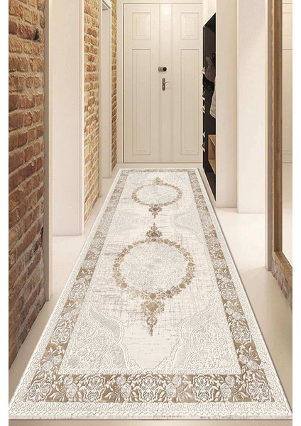Dijital Baskılı Kaymaz Taban Yıkanabilir Modern Yolluk ve Koridor Halısı NDU-HT-503