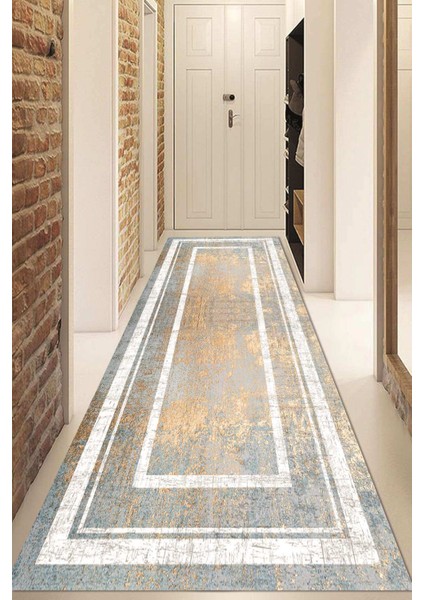 Dijital Baskılı Kaymaz Taban Yıkanabilir Modern Yolluk ve Koridor Halısı NDU-HS-260