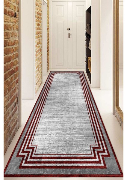 Dijital Baskılı Kaymaz Taban Yıkanabilir Modern Yolluk ve Koridor Halısı NDU-HT-665