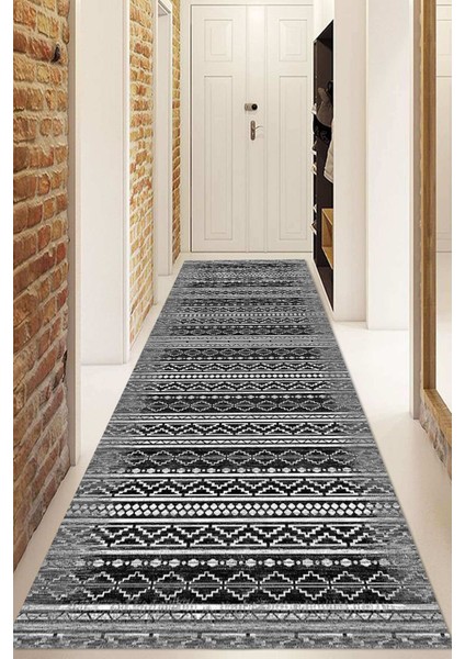 Dijital Baskılı Kaymaz Taban Yıkanabilir Modern Yolluk ve Koridor Halısı NDU-HY-1301