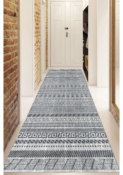 Dijital Baskılı Kaymaz Taban Yıkanabilir Modern Yolluk ve Koridor Halısı NDU-HT-929