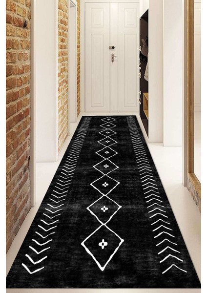 Dijital Baskılı Kaymaz Taban Yıkanabilir Modern Yolluk ve Koridor Halısı NDU-HT-572