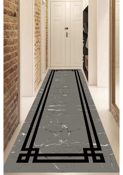 Dijital Baskılı Kaymaz Taban Yıkanabilir Modern Yolluk ve Koridor Halısı NDU-SD-494
