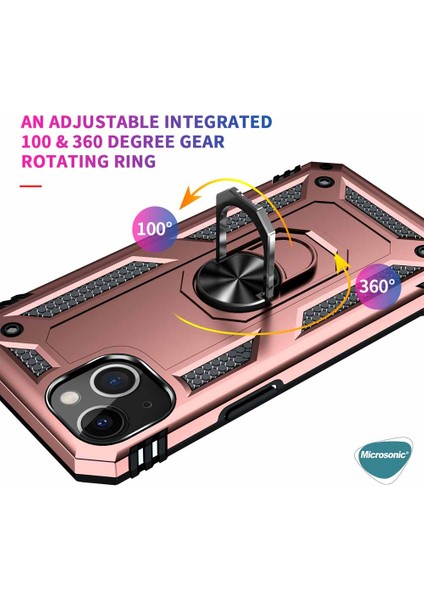 Apple iPhone 14 Plus Kılıf Military Ring Holder Siyah