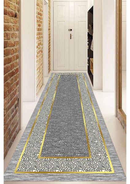 Dijital Baskılı Kaymaz Taban Yıkanabilir Modern Yolluk ve Koridor Halısı NDU-SD-1072